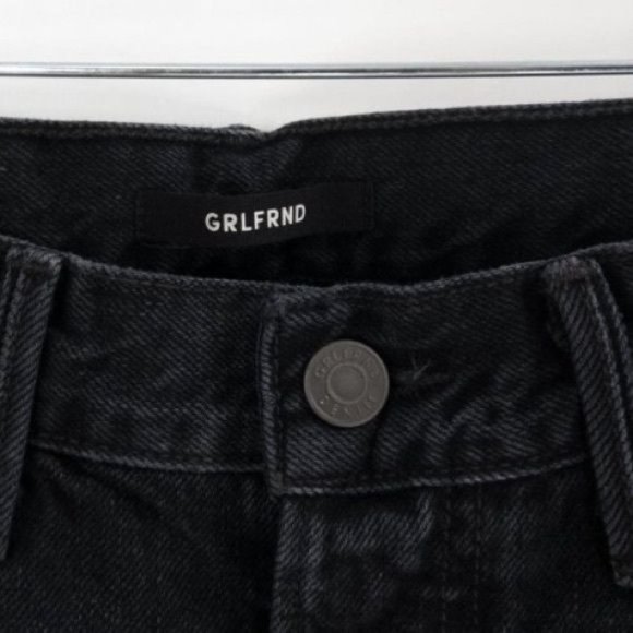 GRLFRND Black Karolina High Rise Skinny Jeans Raw Hem 100% Cotton Denim 27 New - Picture 5 of 11